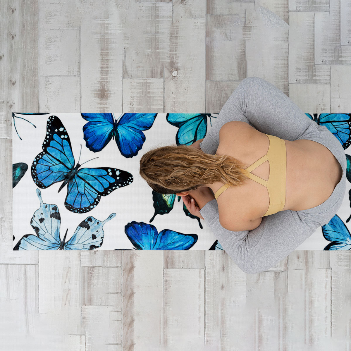 White Blue Butterfly Yoga Mat_1_2.1