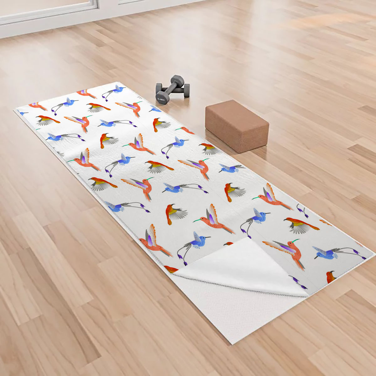 Cute Humming Bird Yoga Towels_1_2.1