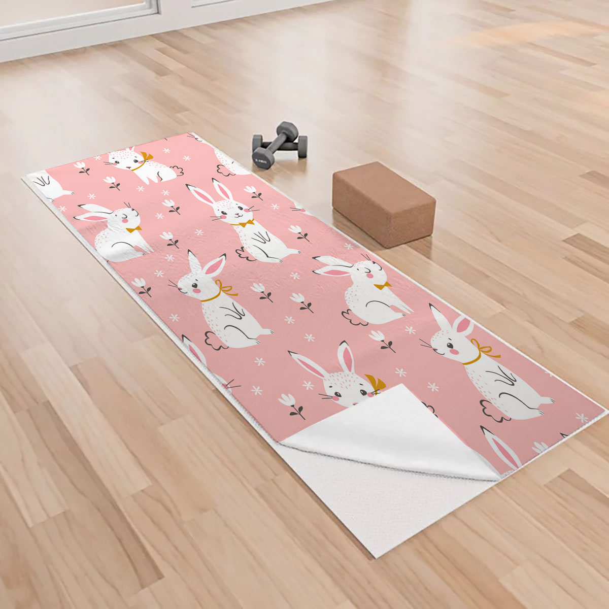 Cute Rabbit Yoga Towels_1_2.1
