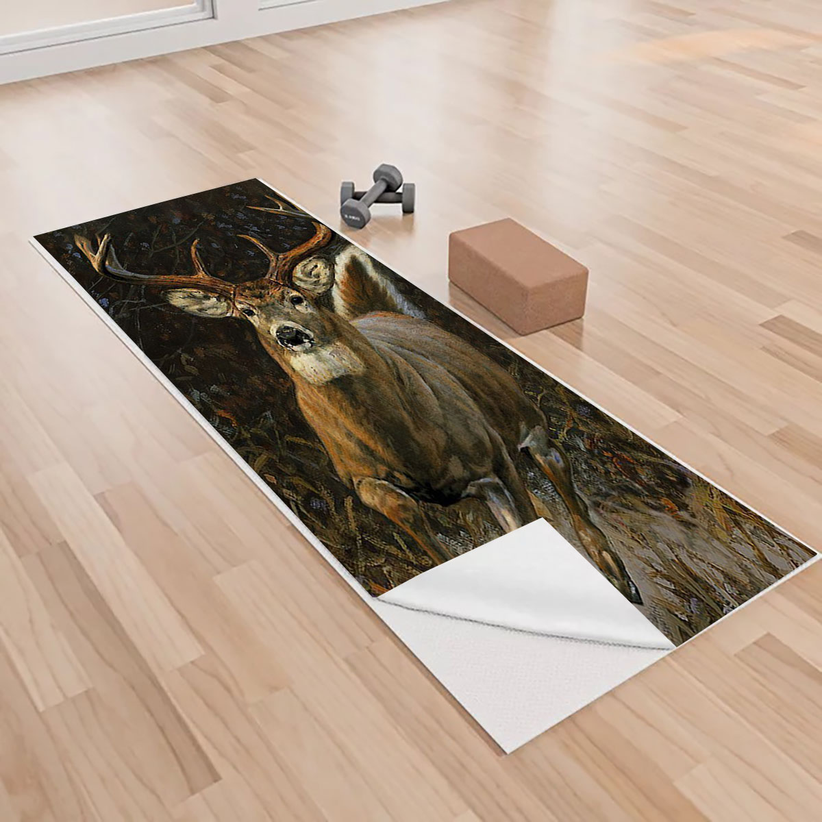 Deer Hunting In The Forest Yoga Towels_1_2.1