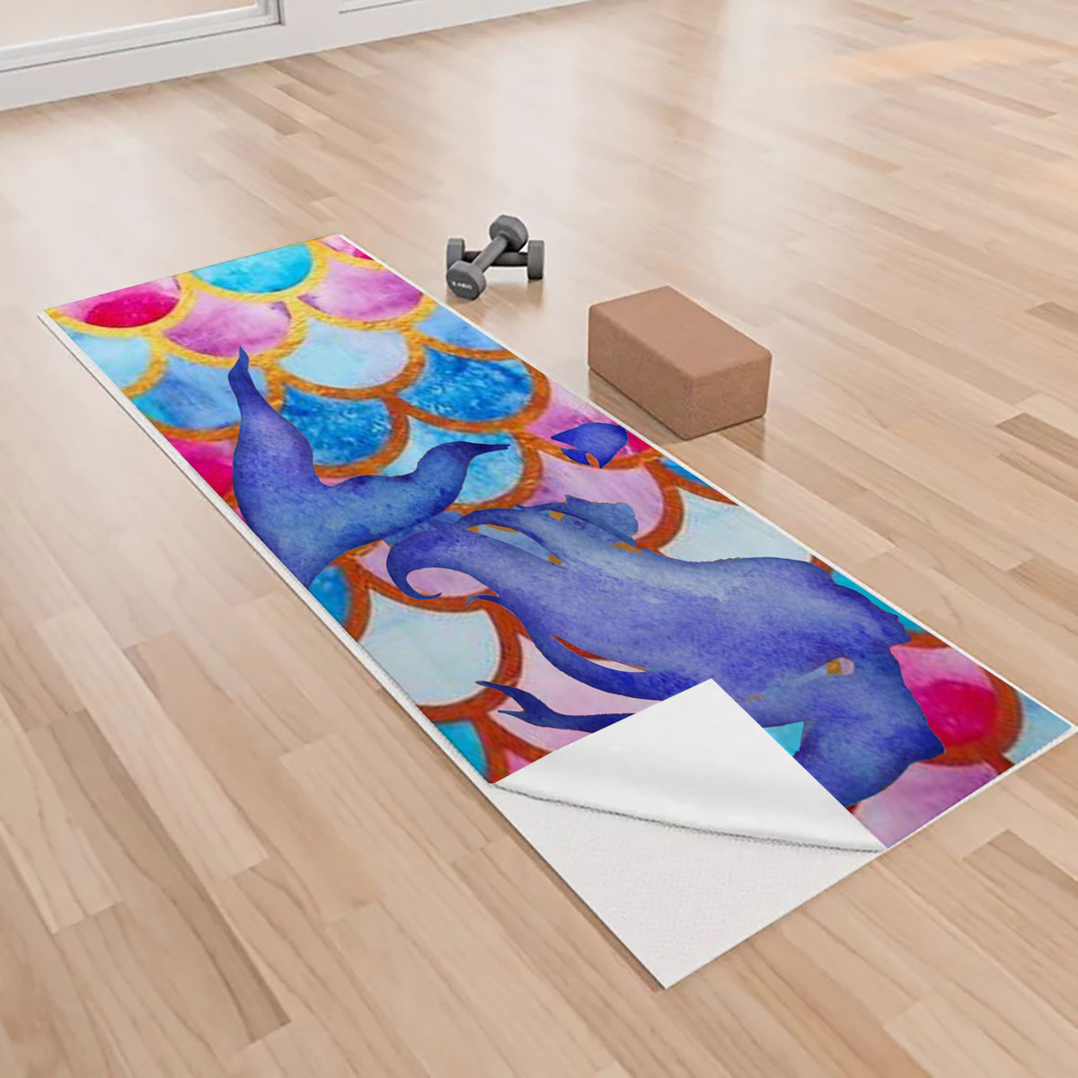 Water Color Mermaid Yoga Towels_1_2.1