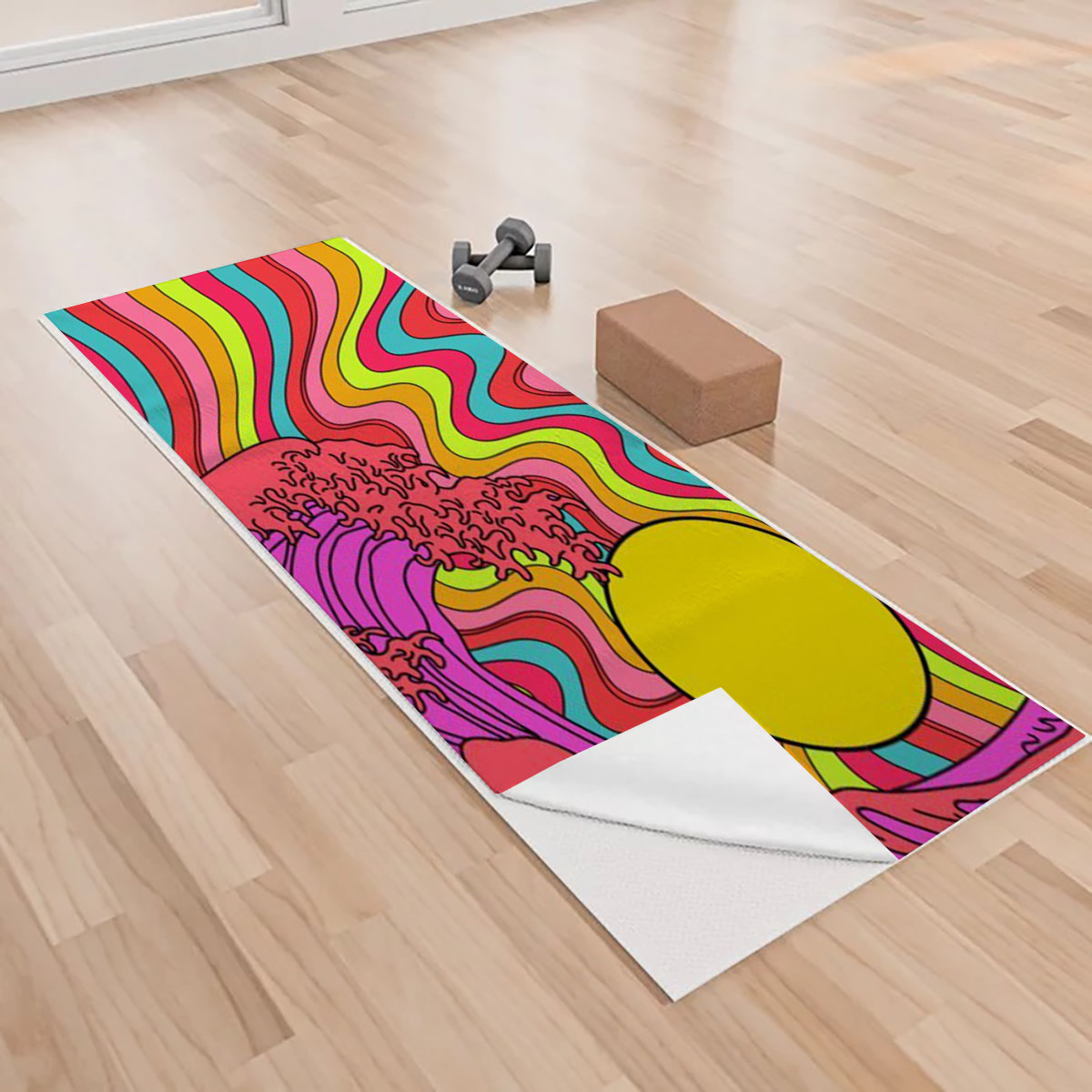 Waves And Sunset Yoga Towels_1_2.1