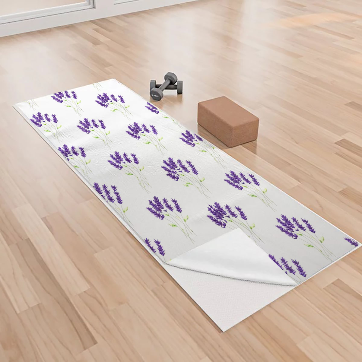 White Purple Lavender Yoga Towels_1_2.1