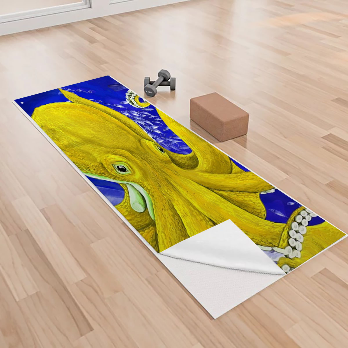 Yellow Octopus Yoga Towels_1_2.1