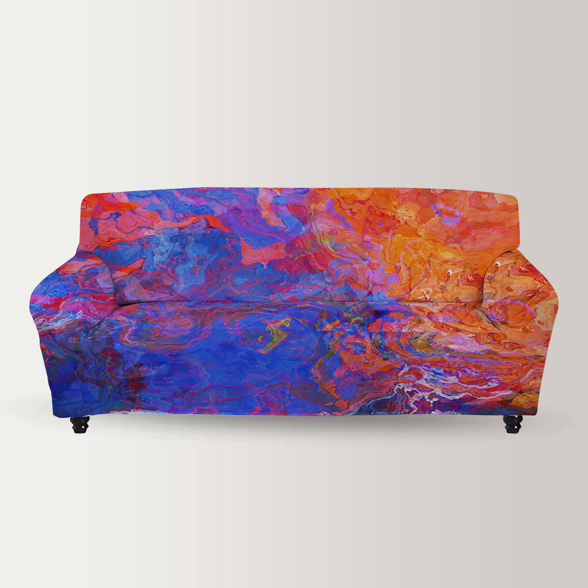 Red And Blue Abstract Sofa Cover