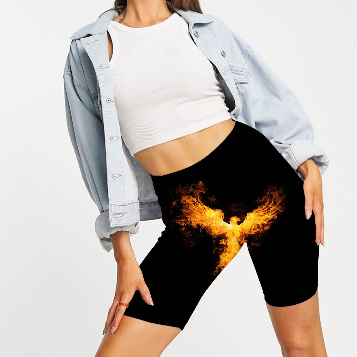 Black Fire Phoenix Casual Shorts