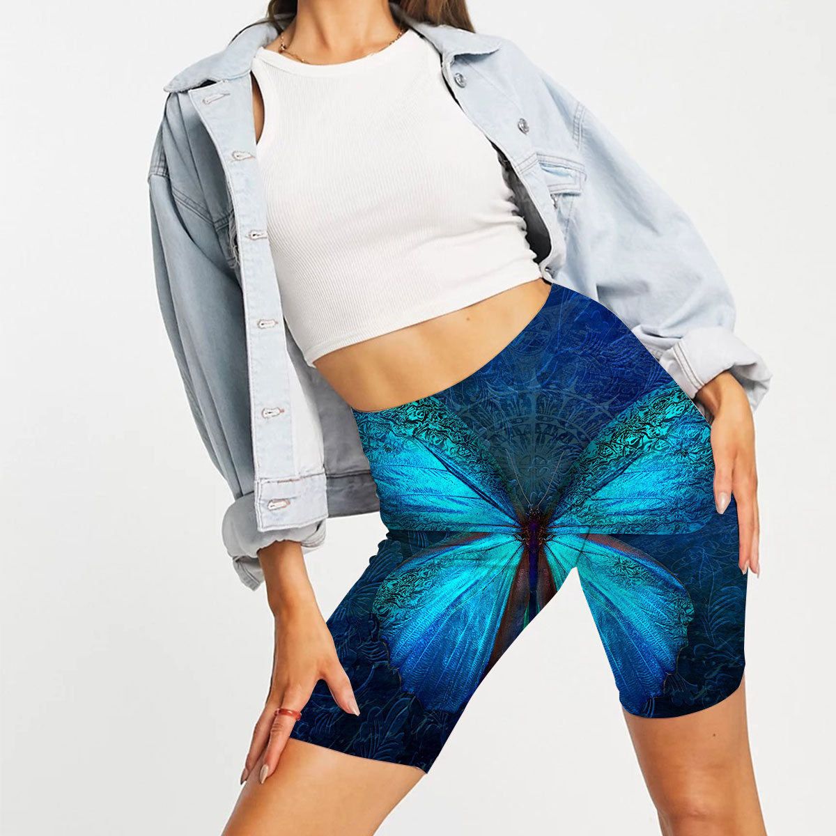 Blue Butterfly Casual Shorts