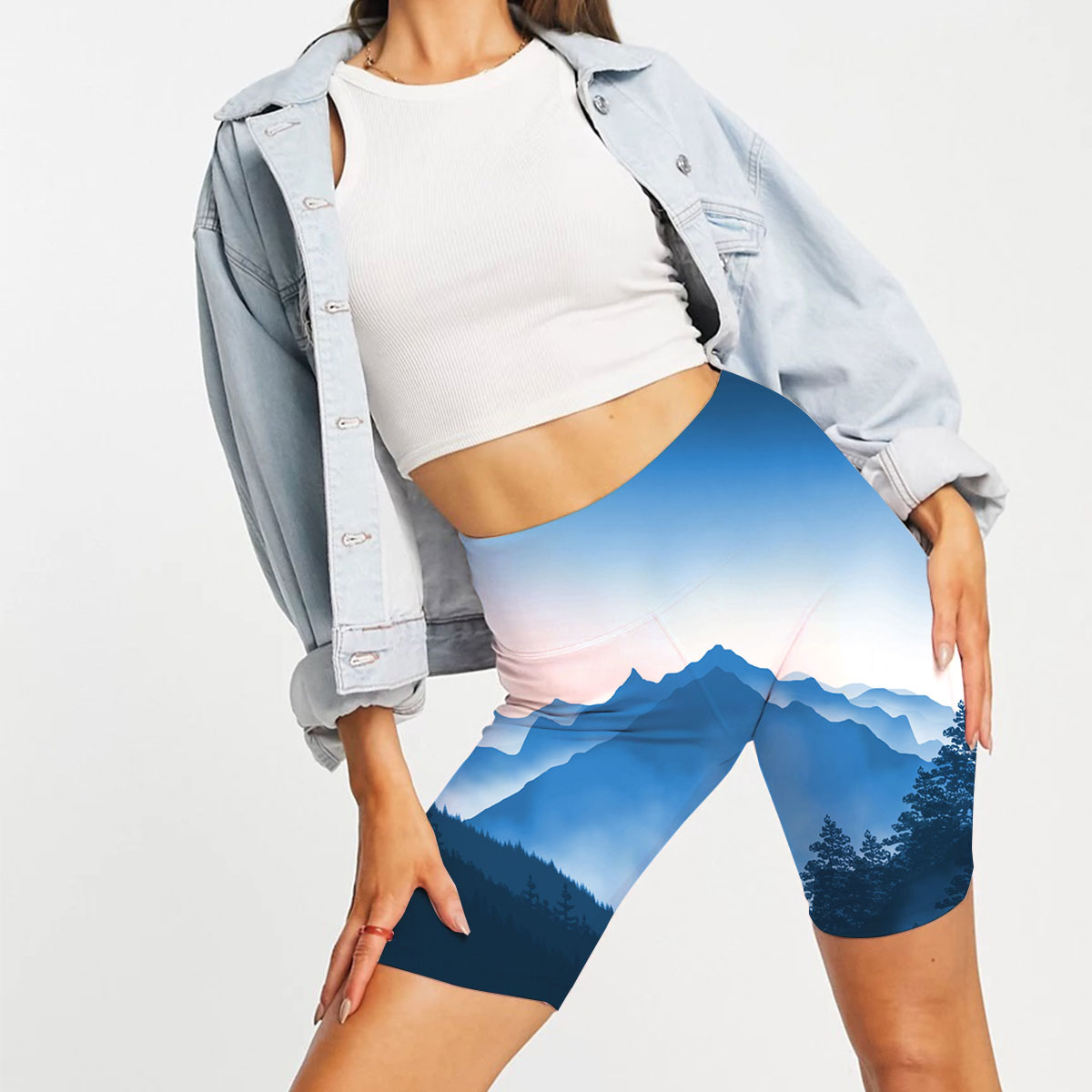 Blue Forest Mountain Casual Shorts