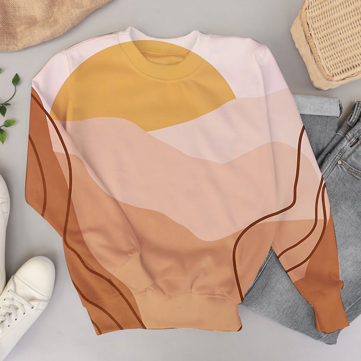 Abstract Colorful Sunset Sweater