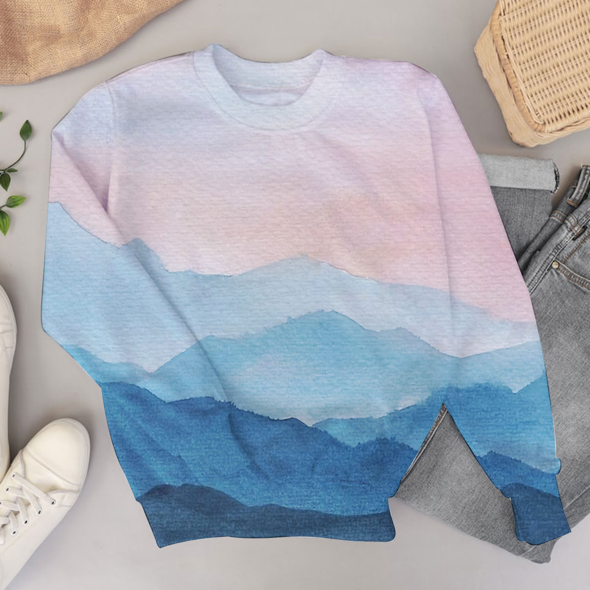 Abstract Mountain Sweater