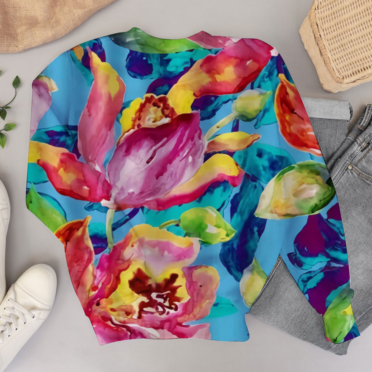 Abstract Orchid Sweater