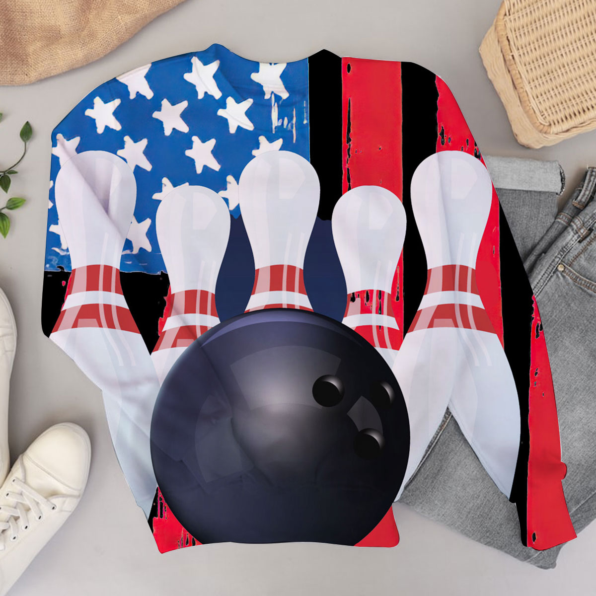 American Flag Bowling Sweater