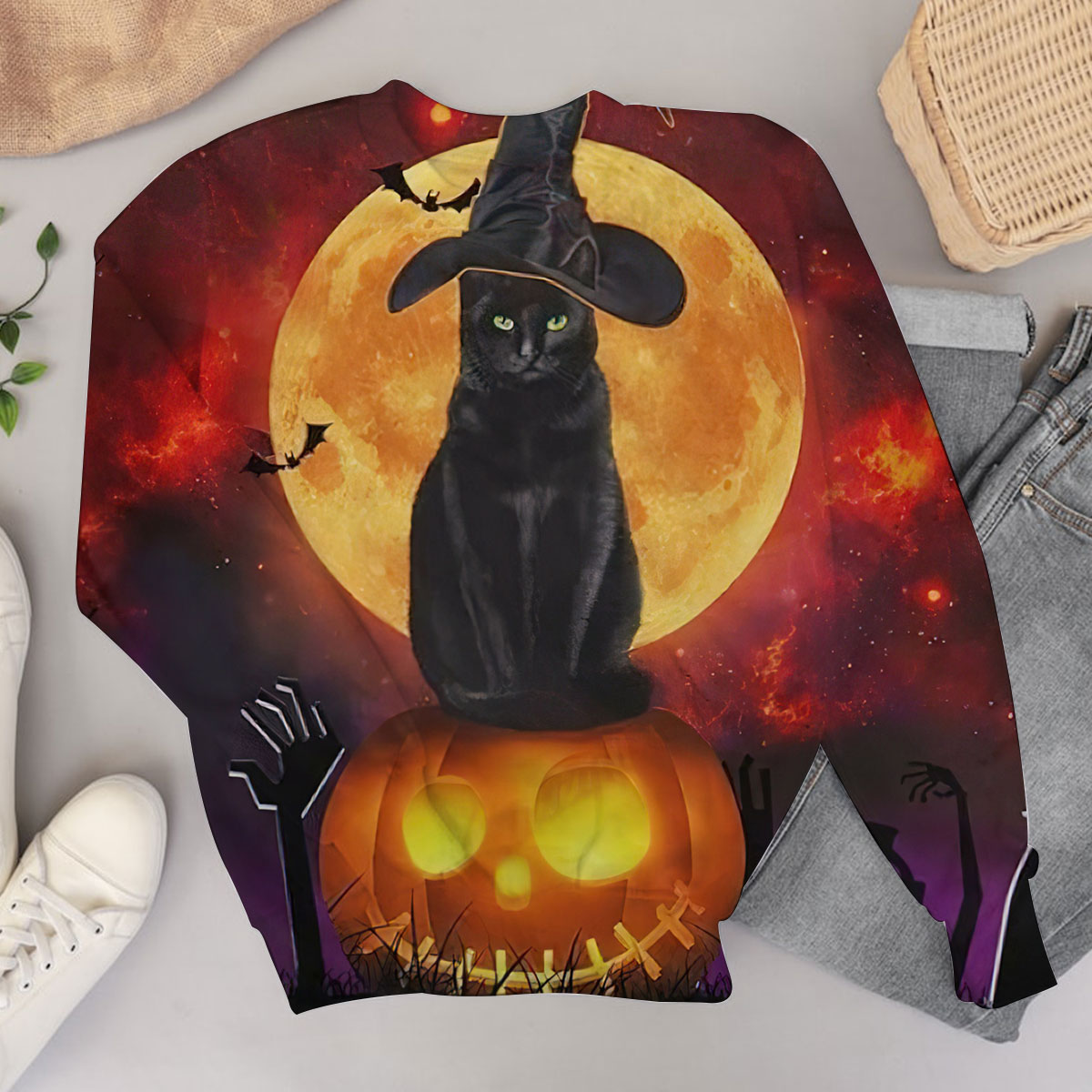 Black Cat Witch Sweater