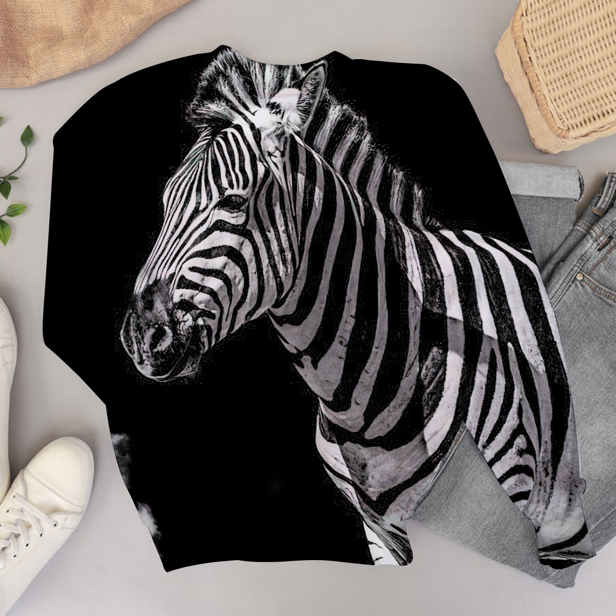 Black Wild Zebra Sweater