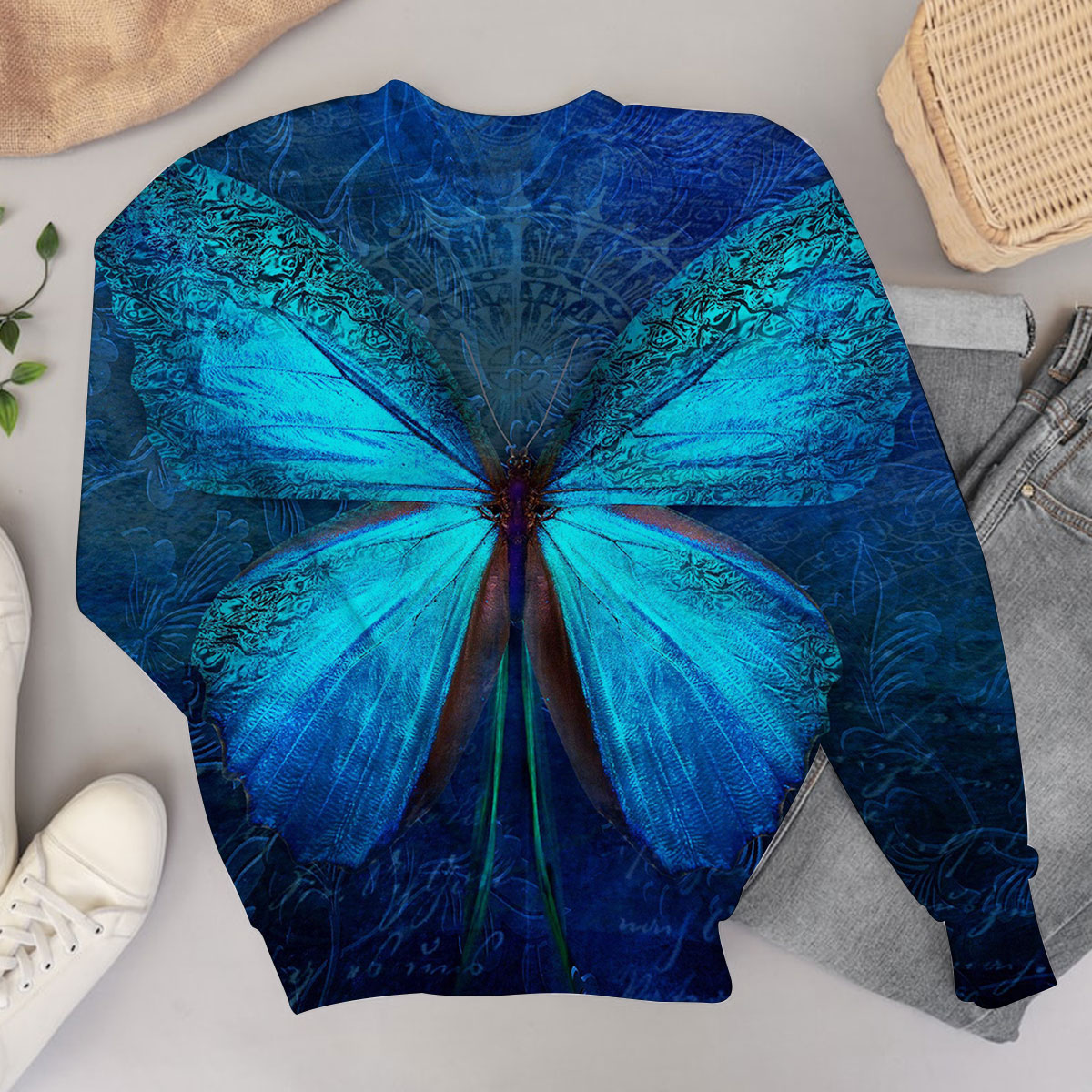 Blue Butterfly Sweater
