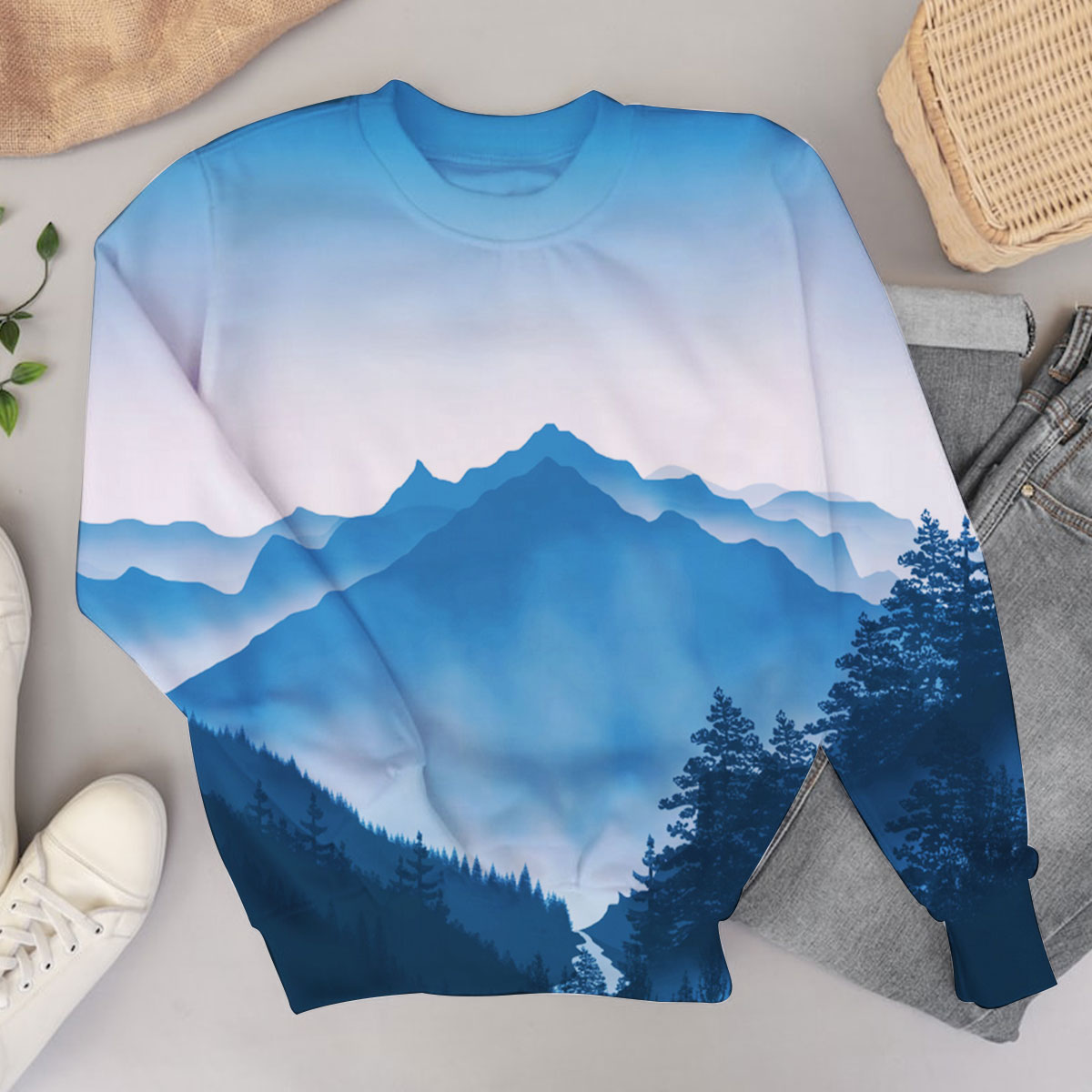 Blue Forest Mountain Sweater