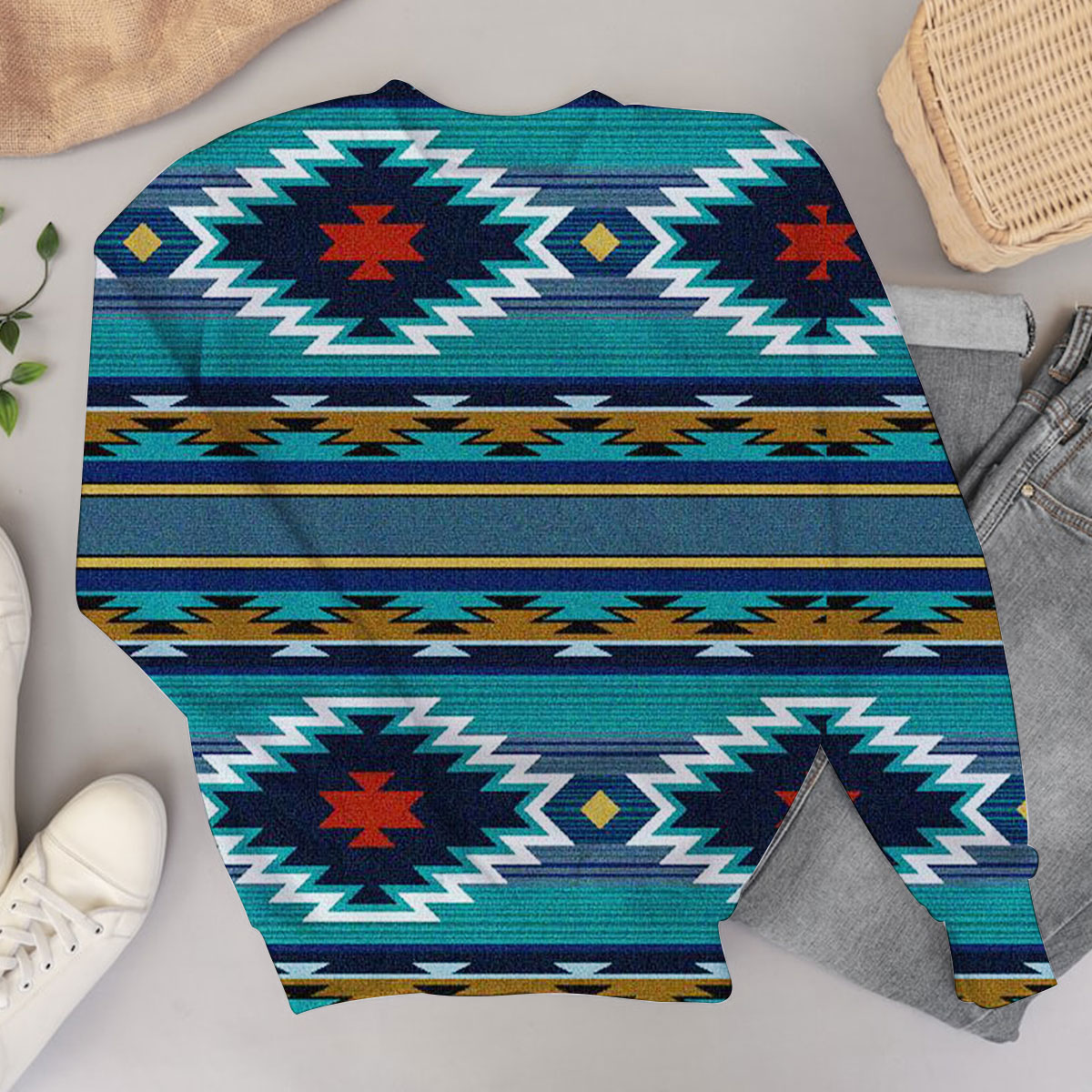 Blue Native American Sweater