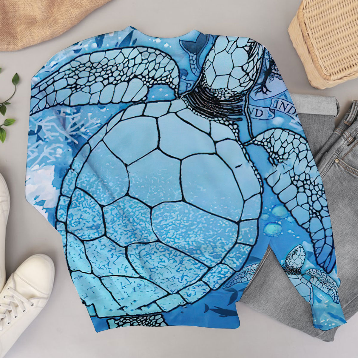 Blue Sea Turtle Sweater