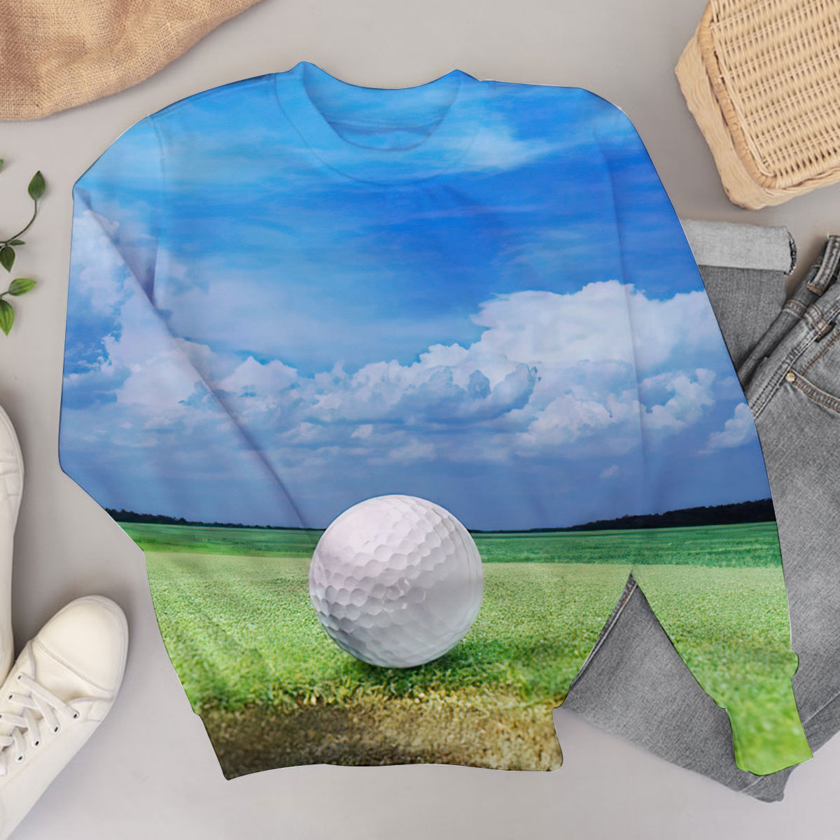 Blue Sky and Golf Sweater