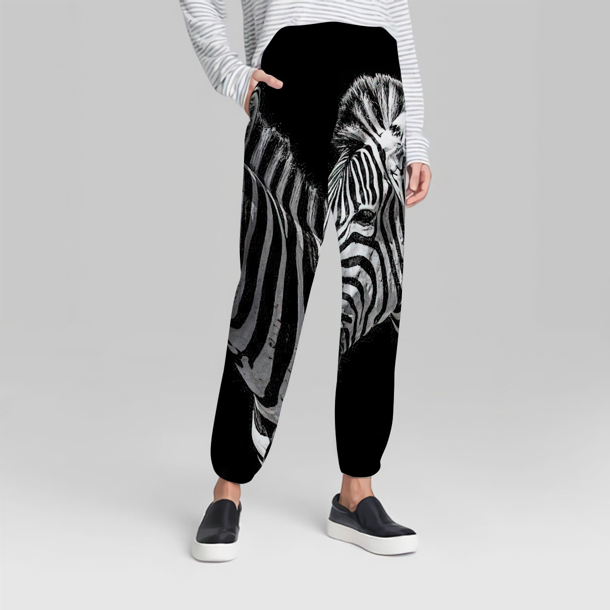 Black Wild Zebra Sweatpant
