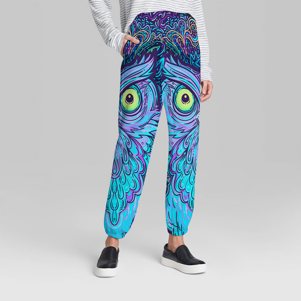 Blue Abstract Owl Sweatpant