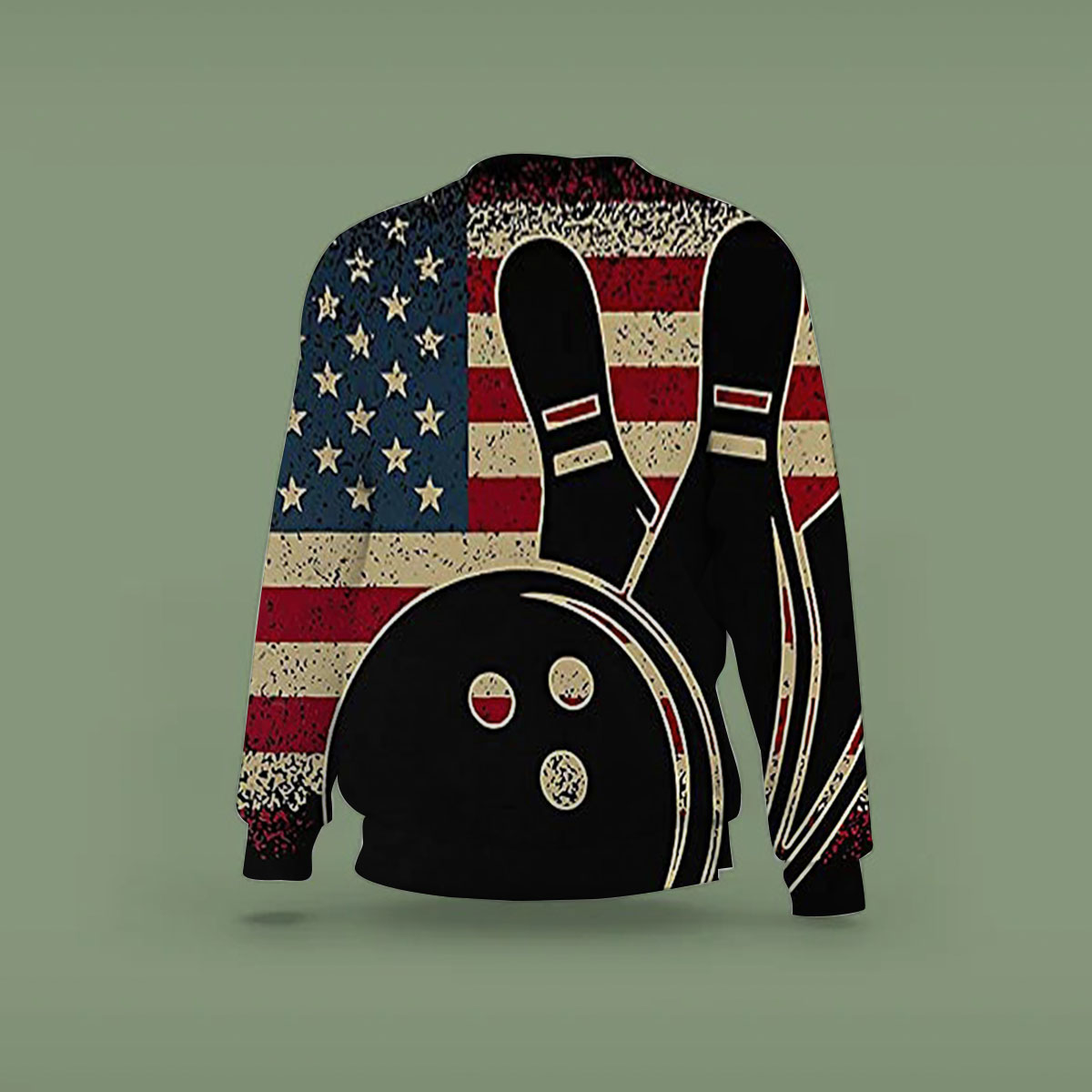 American Flag Black Bowling Sweatshirt