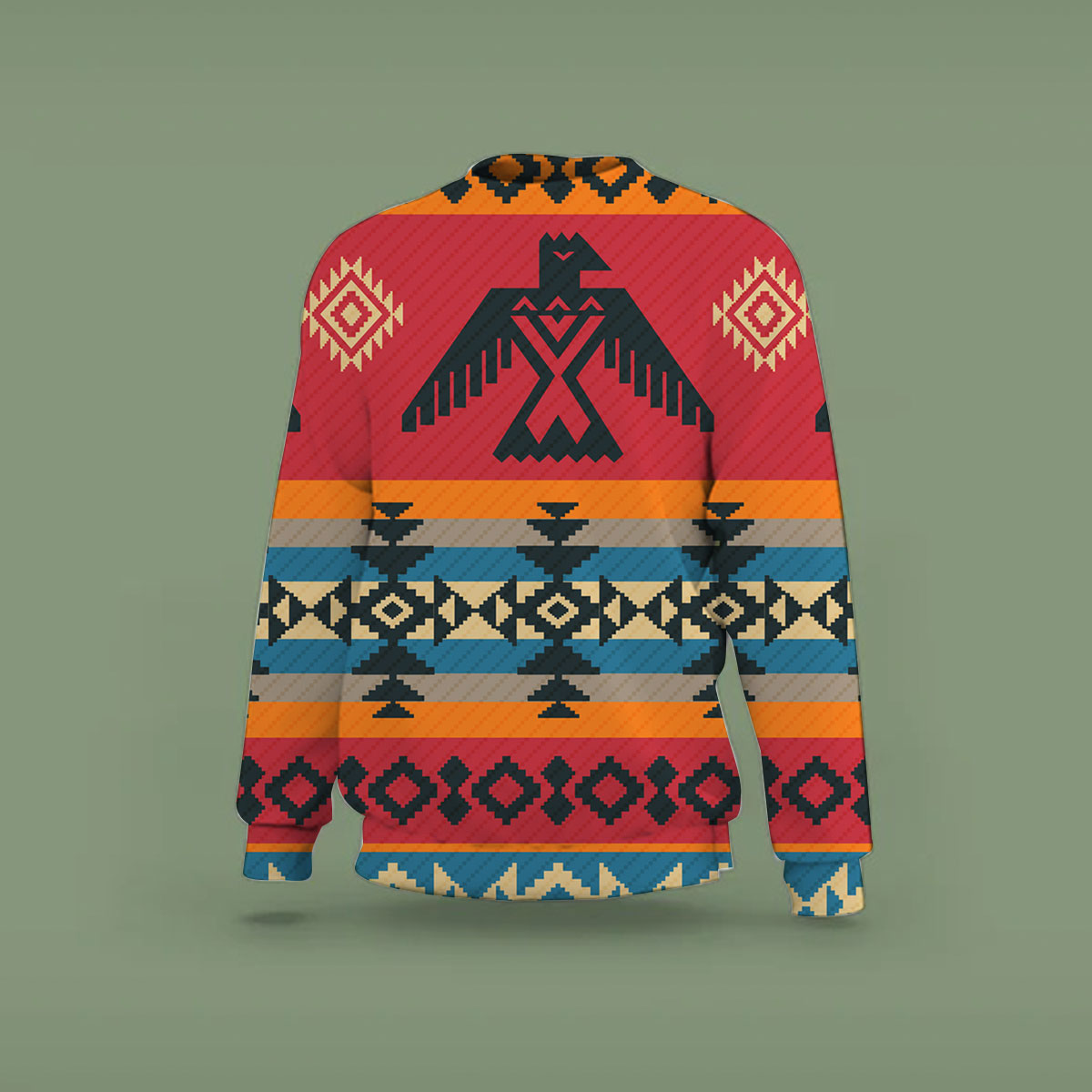 Batmerry Ethnic Geometric Sweatshirt