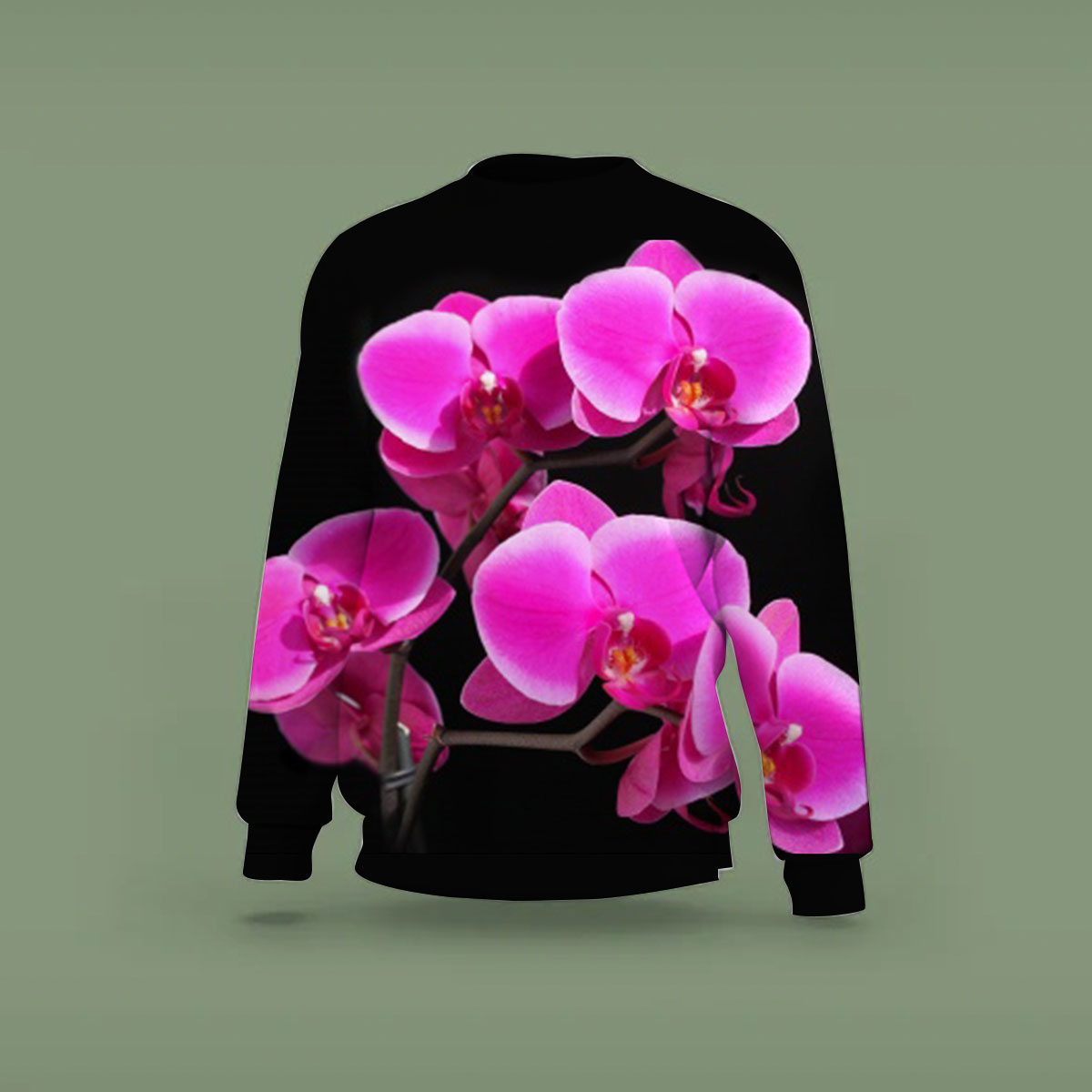 Black And Pink Orchidd Sweatshirt