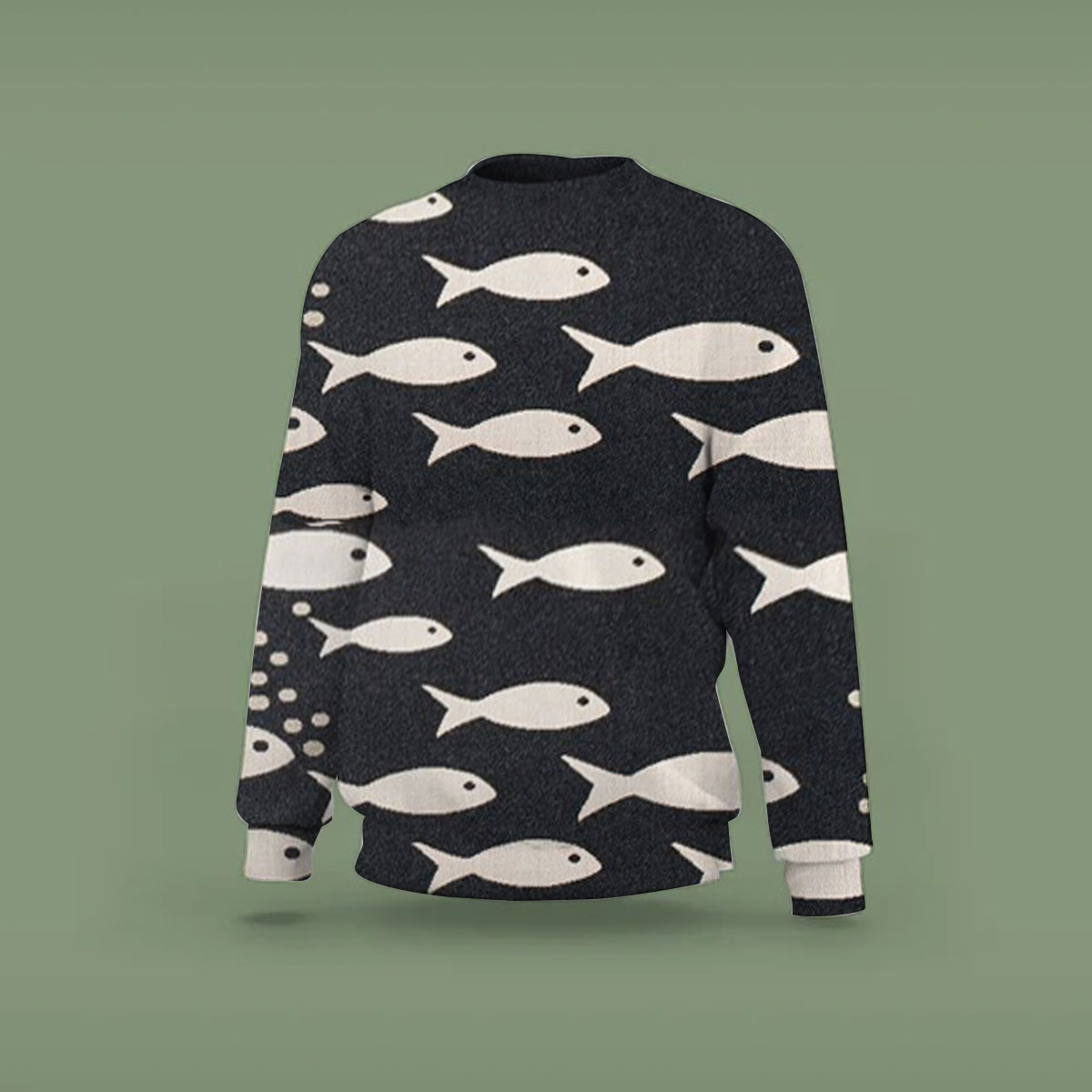 Black And White Fish Sweatshirt
