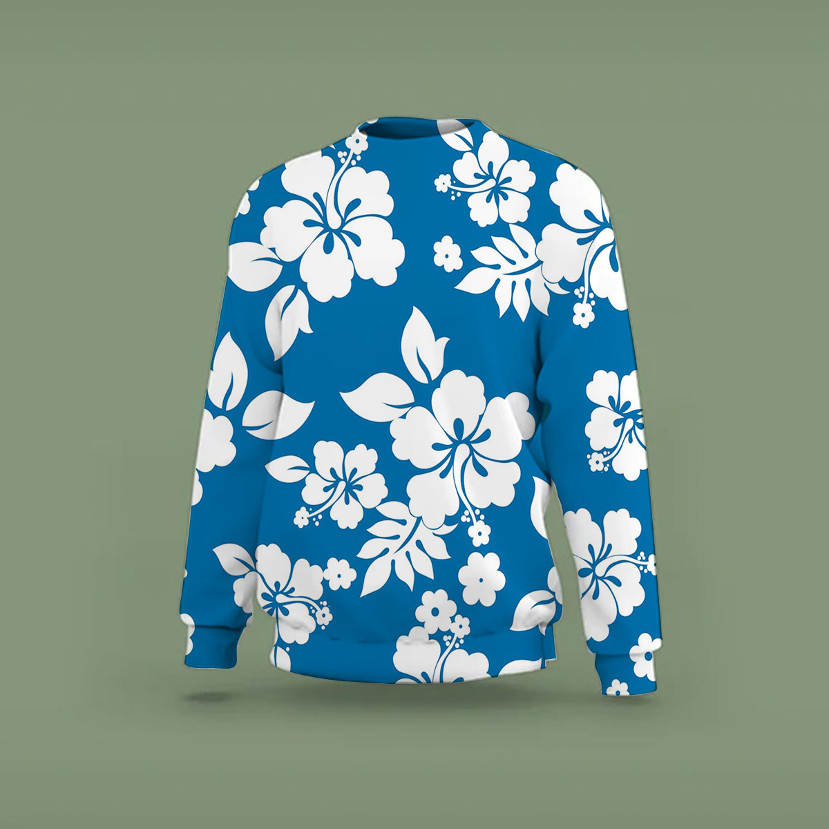 Blue Hawaii Hibiscus Sweatshirt