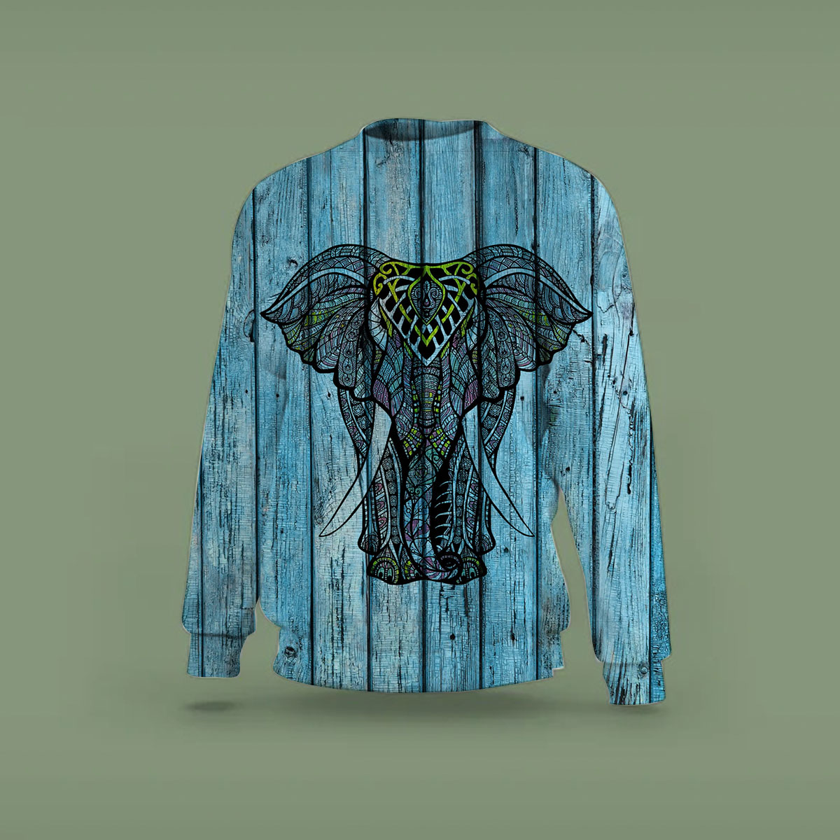Blue Mandala Elephant Sweatshirt