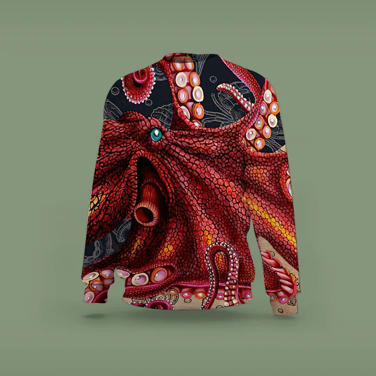 Red Monster Octopus Sweatshirt