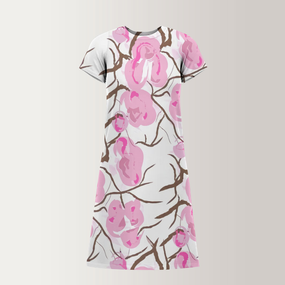 Abstract Cherry Blossom T-Shirt Dress