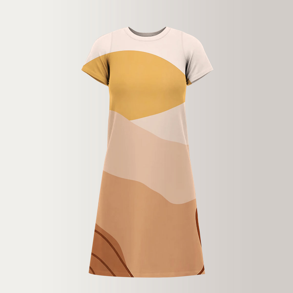 Abstract Colorful Sunset T-Shirt Dress