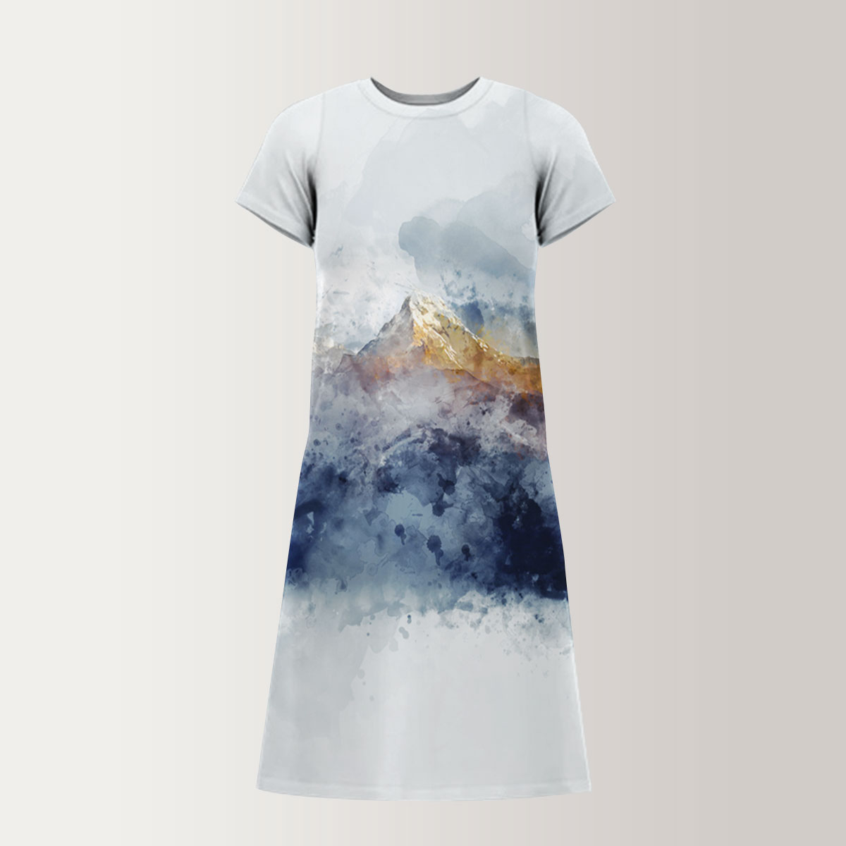 Abstract Mountain Range T-Shirt Dress