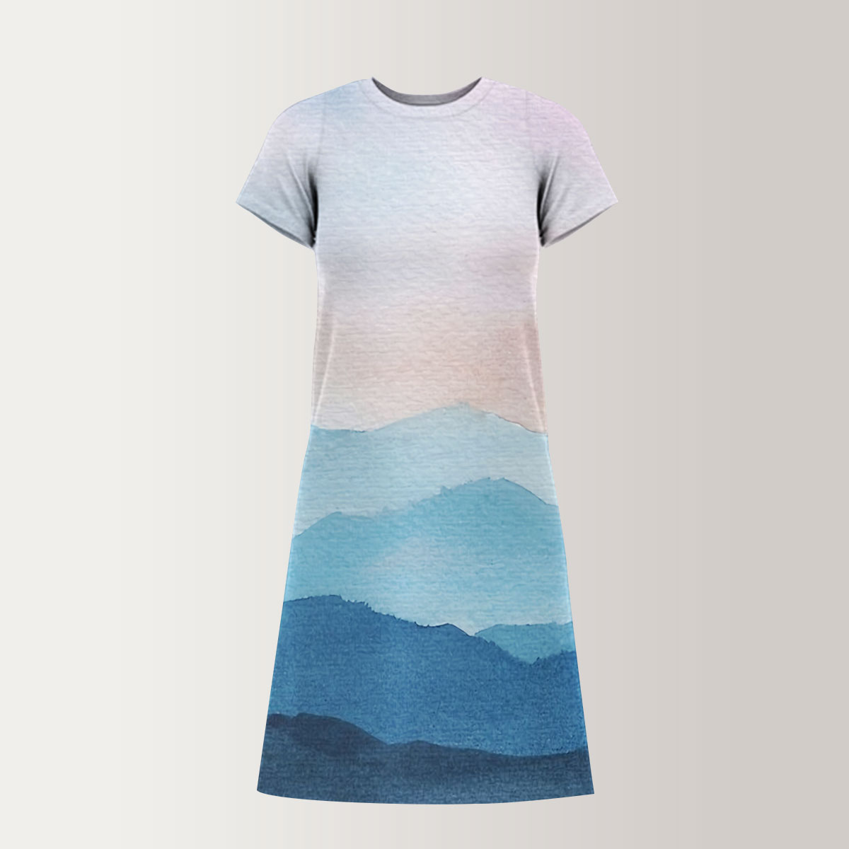 Abstract Mountain T-Shirt Dress