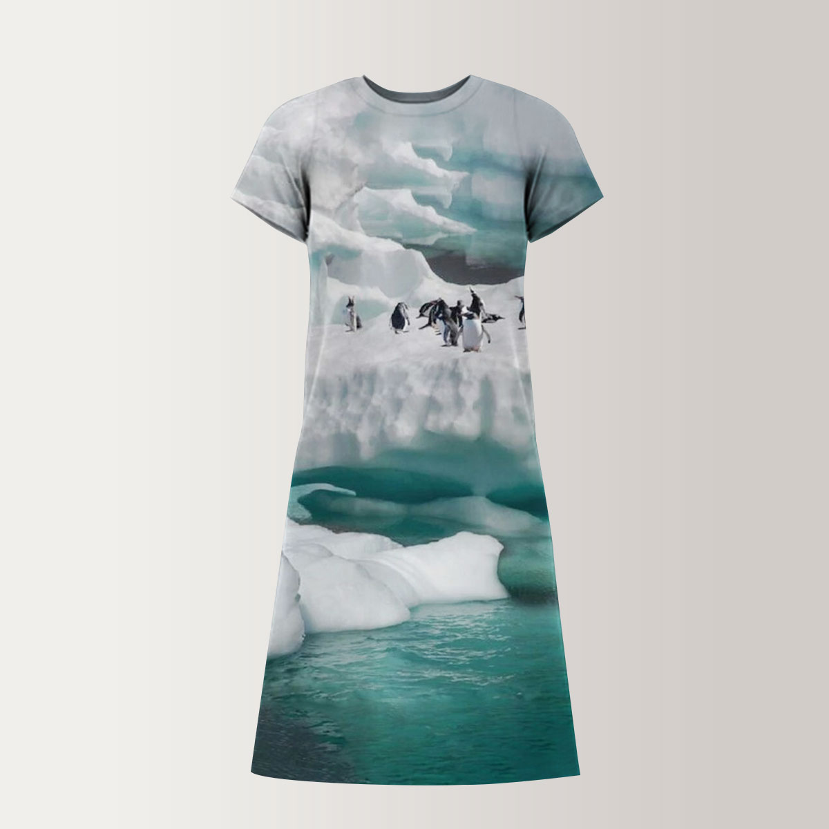 Adelie Penguins Diving T-Shirt Dress