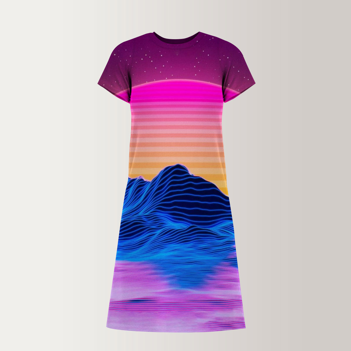 Aesthetic Sunset T-Shirt Dress