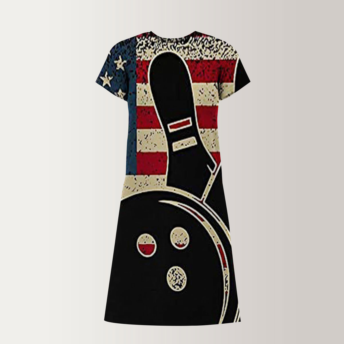 American Flag Black Bowling T-Shirt Dress