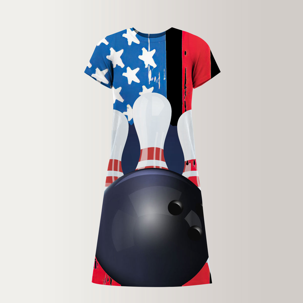 American Flag Bowling T-Shirt Dress
