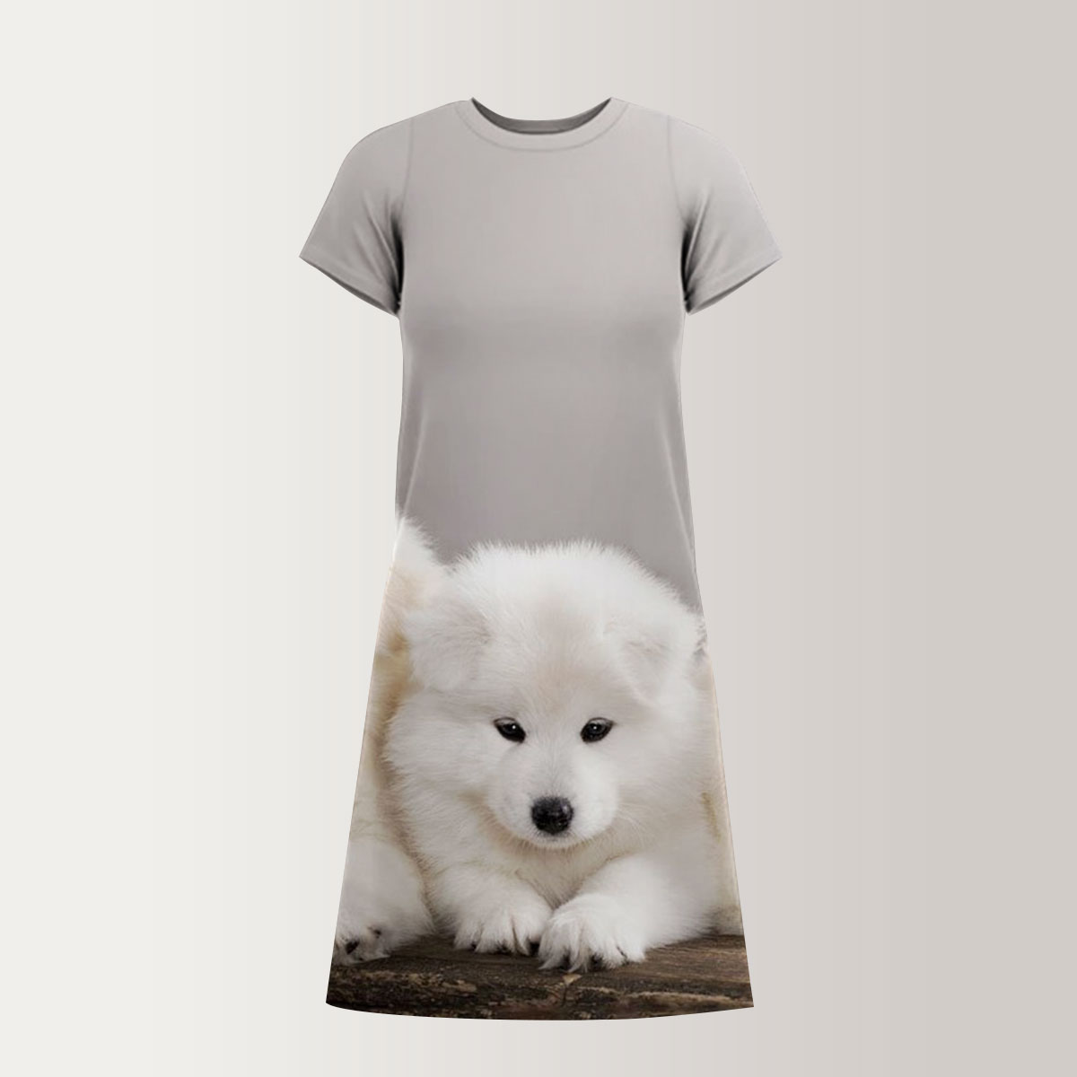 Baby White Dog T-Shirt Dress