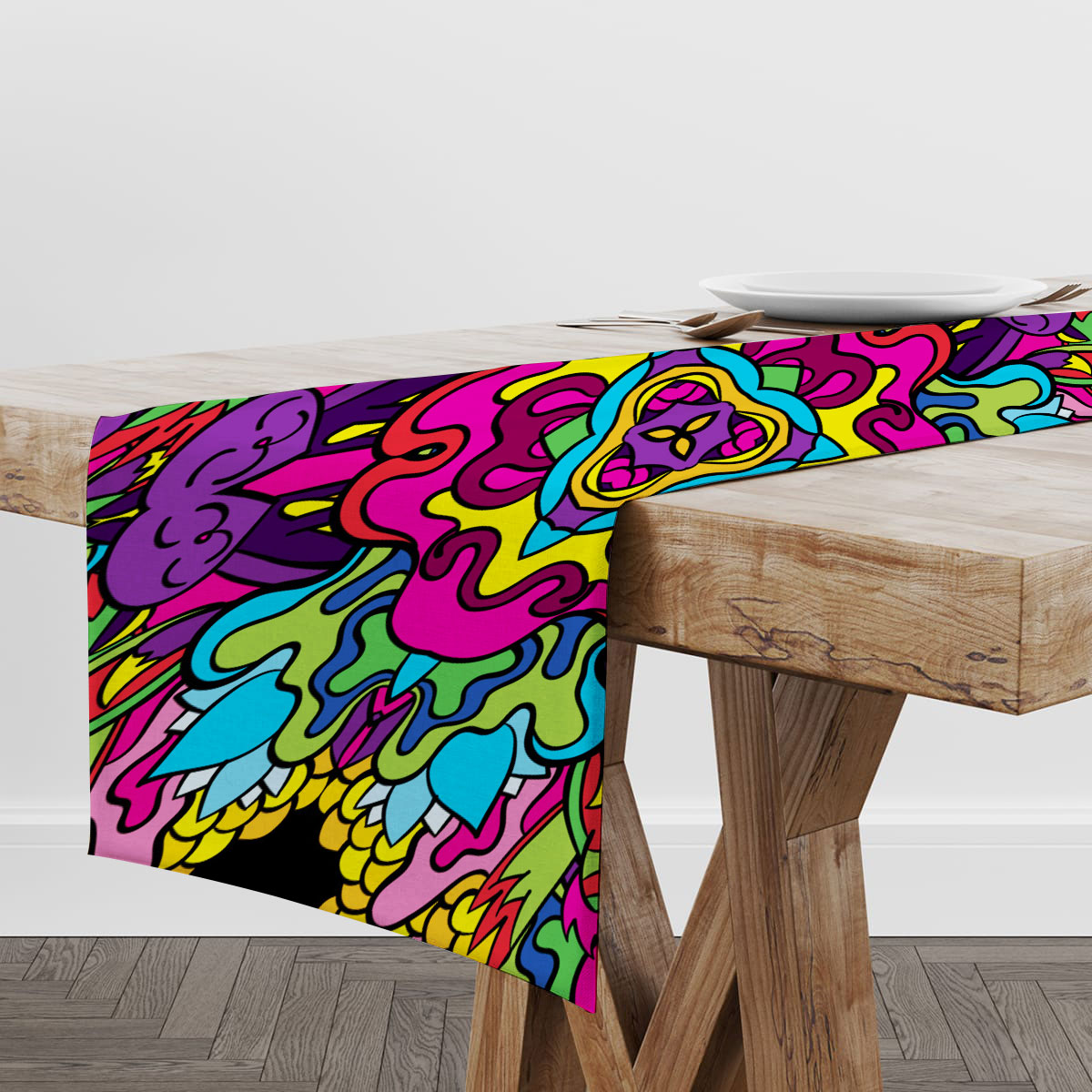 Psychedelic Hippie Table Runner