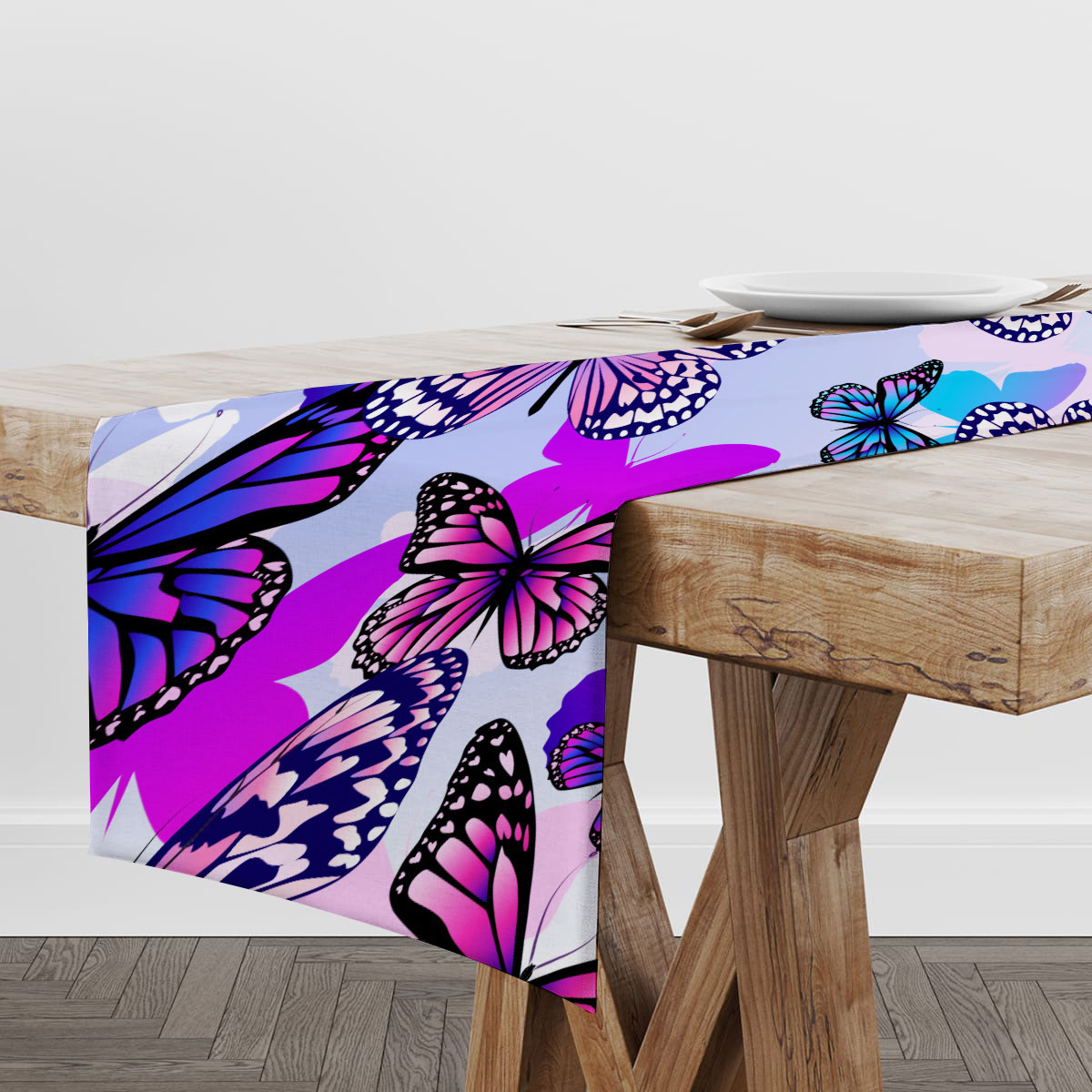 Purple Butterfly Table Runner