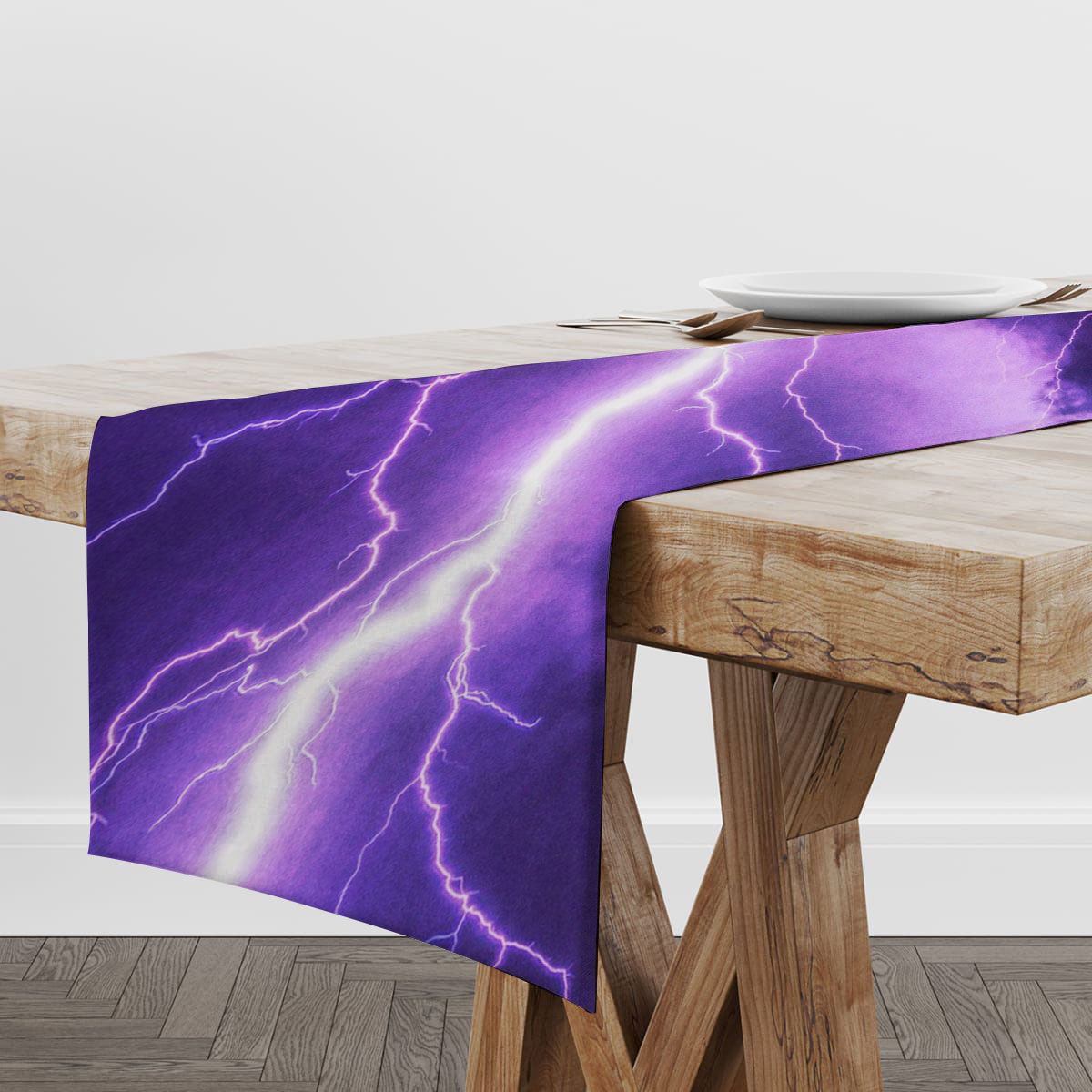 Purple Lightning Table Runner