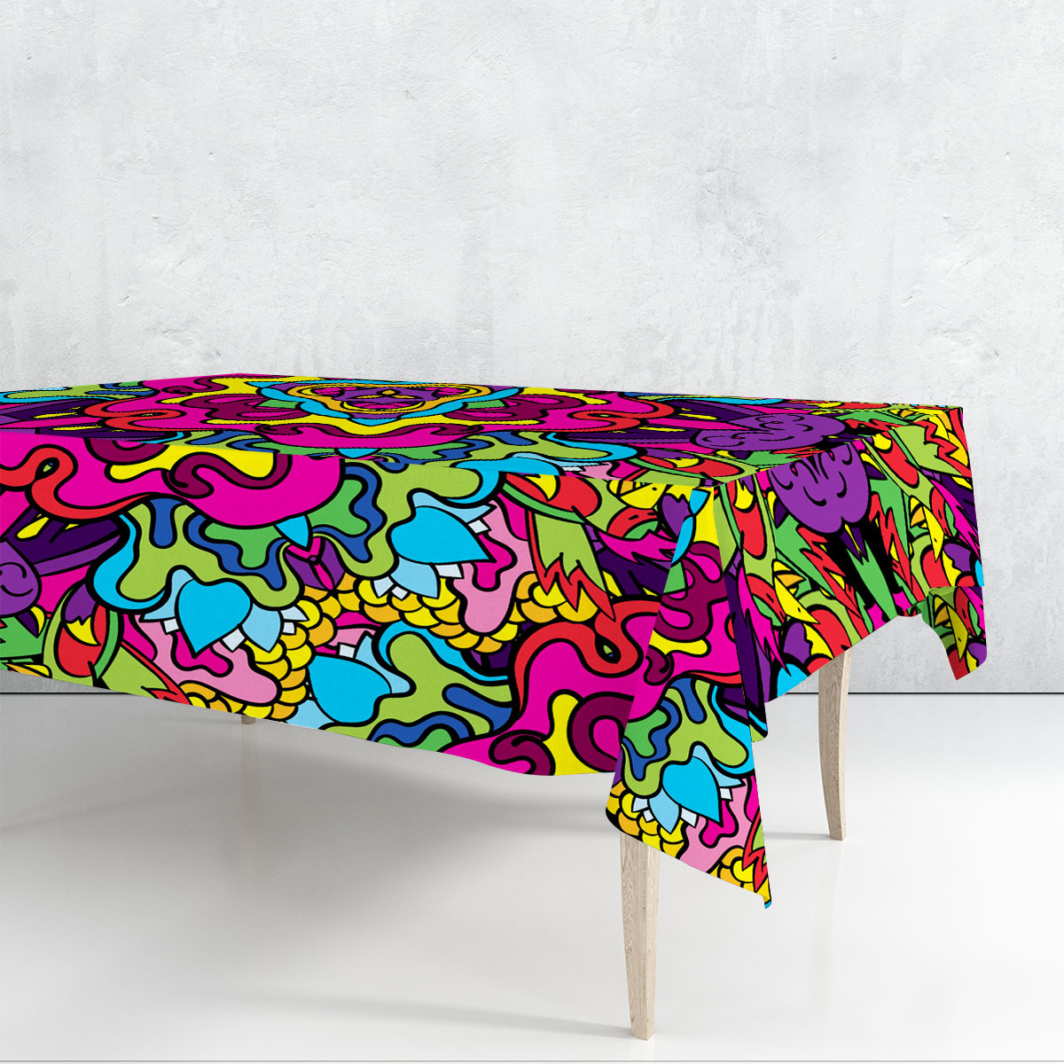 Psychedelic Hippie Rectangle Tablecloth