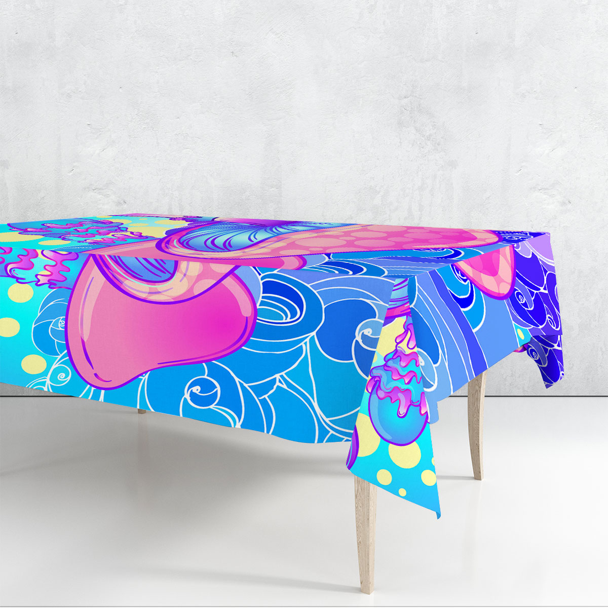 Psychedelic Mushroom Rectangle Tablecloth