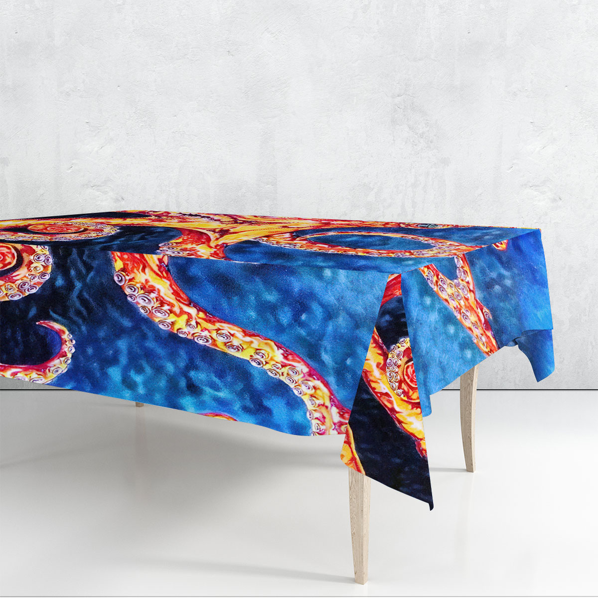 Psychedelic Octopus Rectangle Tablecloth