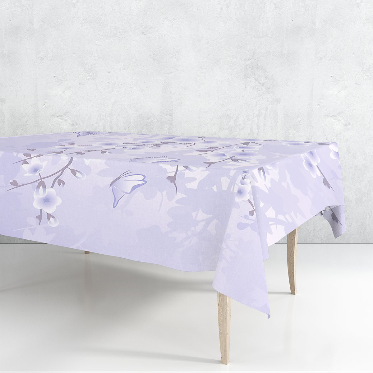 Purple Cherry Blossom Rectangle Tablecloth
