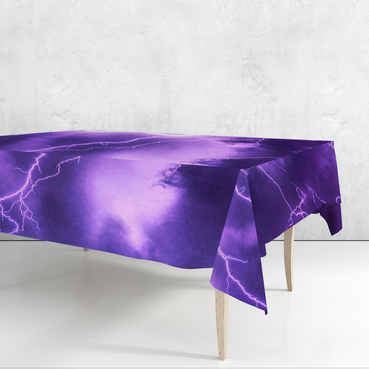 Purple Lightning Rectangle Tablecloth