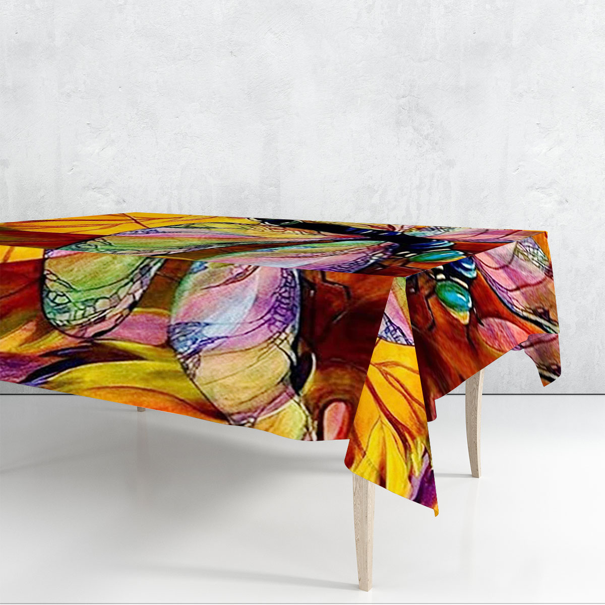 The Sunset Dragonfly Rectangle Tablecloth